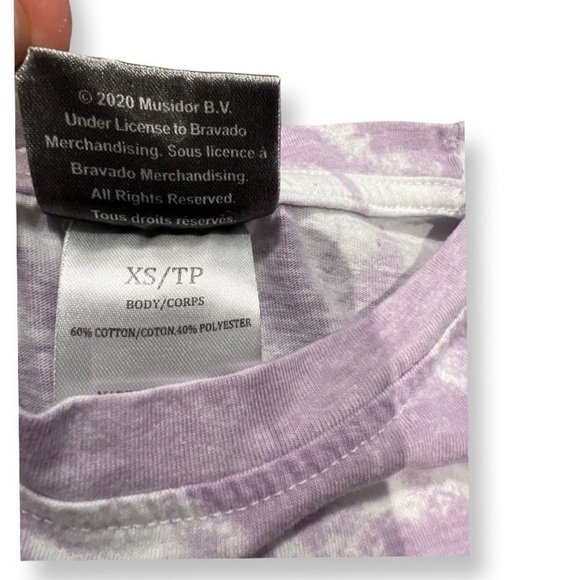 ROLLING Stones 1994 Voodoo Lounge Tie Dye Purple And White T Shirt Size XS - Picture 7 of 7